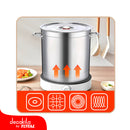 Olla de Acero Inoxidable 94.2L con Tapa de Vidrio Templado 50 × 48 cm