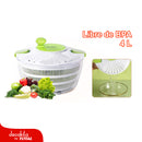 Centrifugador ENSALADAS Vegetales 4L Fácil de limpiar. Con manivela para escurrir. Escurridor Secador