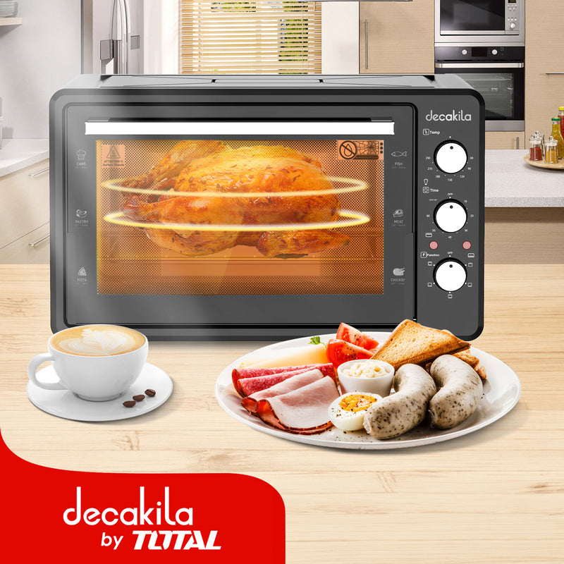 Horno Tostador 38L 1600W 120V con Asador, Control de Temperatura y Temporizador