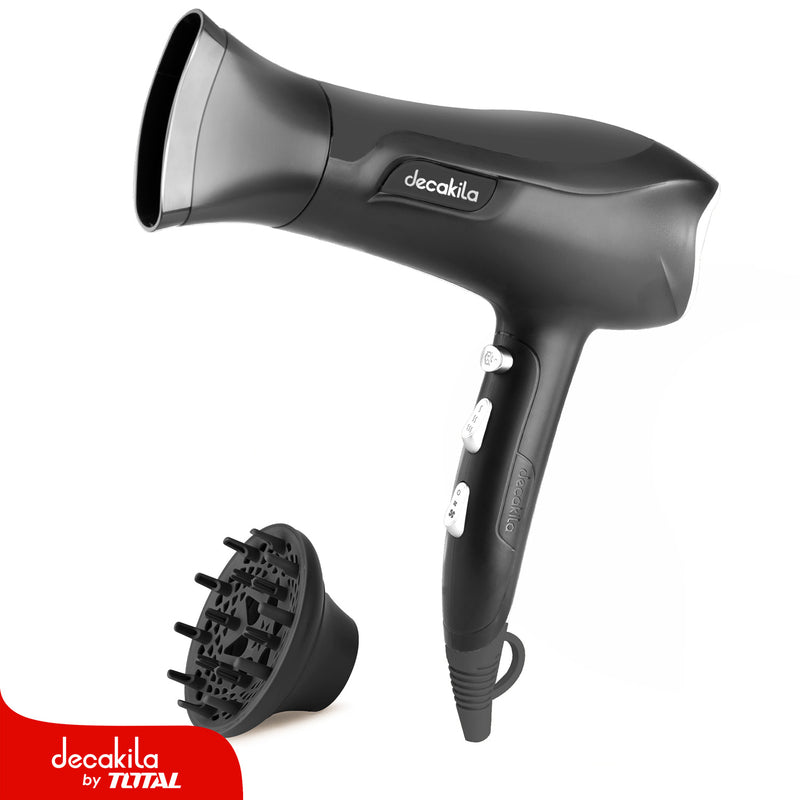 Secador de cabello 1800W (Función de ionizado) 2 velocidades. Incluye accesorios. Blower.