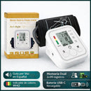 Monitor Digital de Presión Arterial Automático de Brazo. Tensiómetro con Voz en Español Pantalla Grande, Memoria Dual 2×99 Y Batería Recargable USB-C