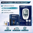 Glucómetro Digital con 25 Tiras Reactivas, Lancetas y Toallitas de Alcohol. Medidor De Glucosa Rápido y Preciso en 6 Segundos