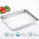 Bandeja Cuadrada de Acero Inoxidable 304 Grado Alimenticio, Bordes Redondeados y Acabado Espejo, Uso Doméstico y Comercial 32x22x2cm
