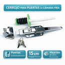 Cerradura para Cámara Frigorífica de Base Alta con Varilla de Empuje 6”(15cm). Manija Industrial para Puerta Sobresaliente, Aleación de Zinc con Llave