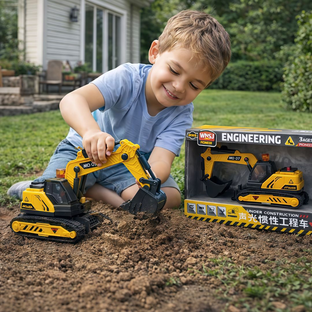 Juguete Excavadora para Niños. Máquina de Construcción Brazo Articulado Y Cabina (29.3x19.5x11.5cm).