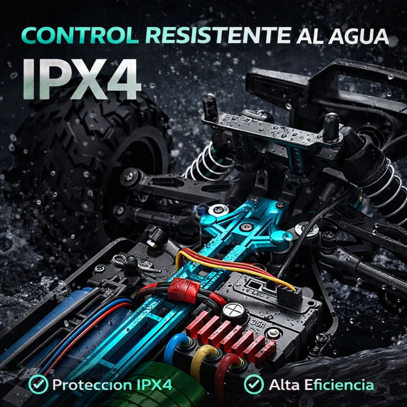 Juguete Carro Todoterreno 1:16 4WD Alta Velocidad. Camioneta Off Road con Motor Sin Escobillas, Luces LED y Batería Recargable. Juguete a Control Remoto 16106 Pro
