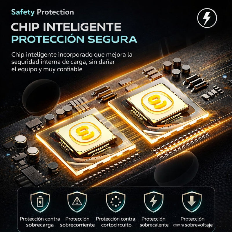 Cargador de Auto De 120W Con Puerto USB-A y USB-C Carga Rápida con Pantalla Digital 12V-24V Para Telefonos, Tablets, Laptop.