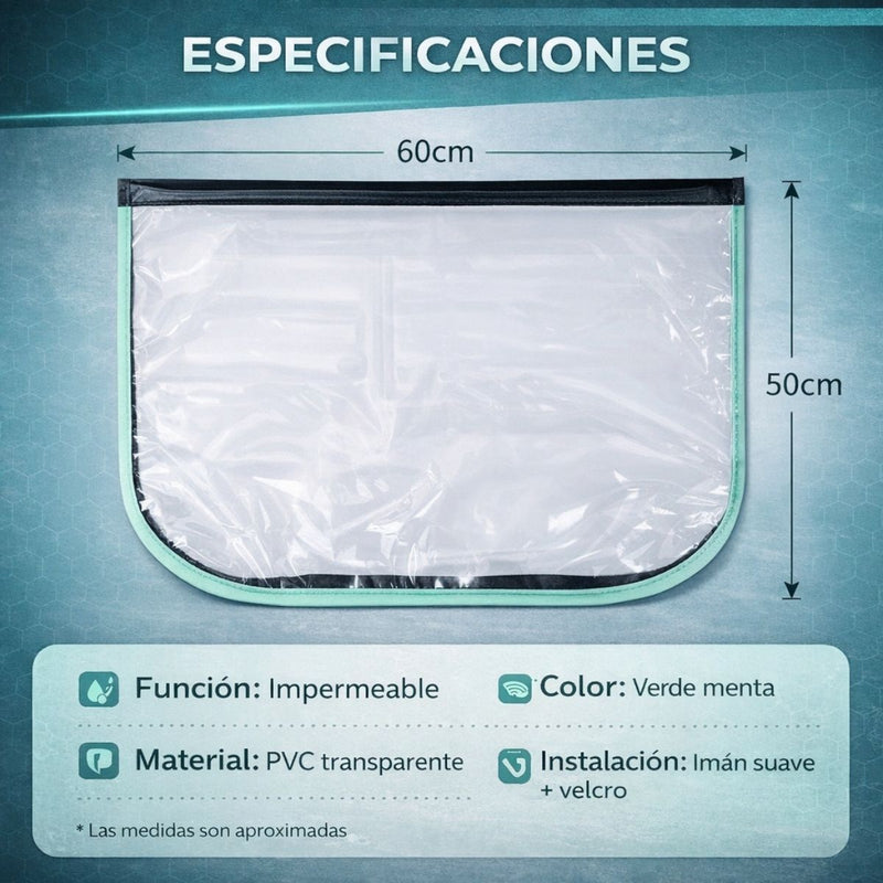 Protector Impermeable para Puerto de Carga de Auto Eléctrico. Cubierta Antilluvia Magnética de PVC. Funda Contra Agua y Polvo Para Carro. Color Verde