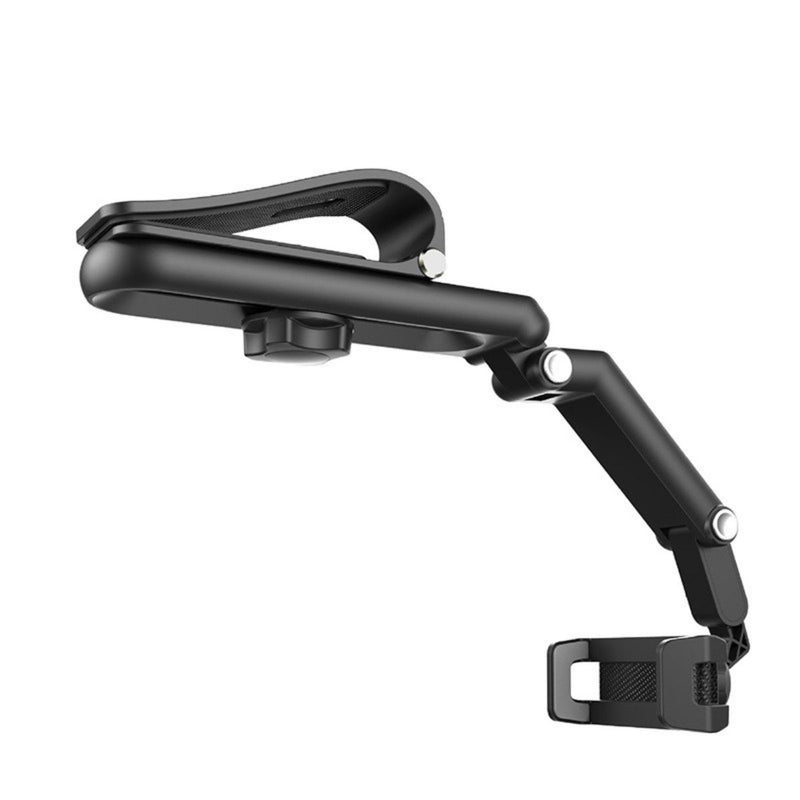 Soporte para Celular de Auto en Parasol Ajustable 360°. Brazo Articulado Plegable Compatible con Smartphones. Color Gris