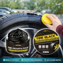 Abrillantador de Llantas para Llantas y Plásticos 50g  Brillo Duradero. Pasta Restauradora Protección Antienvejecimiento para Autos (Incluye Esponja)