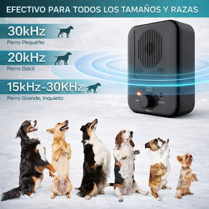Dispositivo Antiladridos Ultrasónico para Perros Recargable. Control Automático de Ladridos sin Collar Seguro para Mascotas De Uso Interior y Exterior IPX4