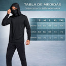 Suéter de Pesca con mangas largas, Capucha y Máscara. Para Hombres Con Protección Solar UV. Secado Rápido para Outdoor, Playa y Senderismo (Talla M).