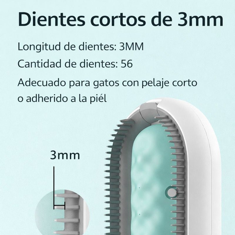 Cepillo para Mascotas con Depósito de Agua Integrado, Removedor de Pelo y Masajeador 3 en 1. Cepillo de Limpieza para Perros y Gatos de Silicona Suave.