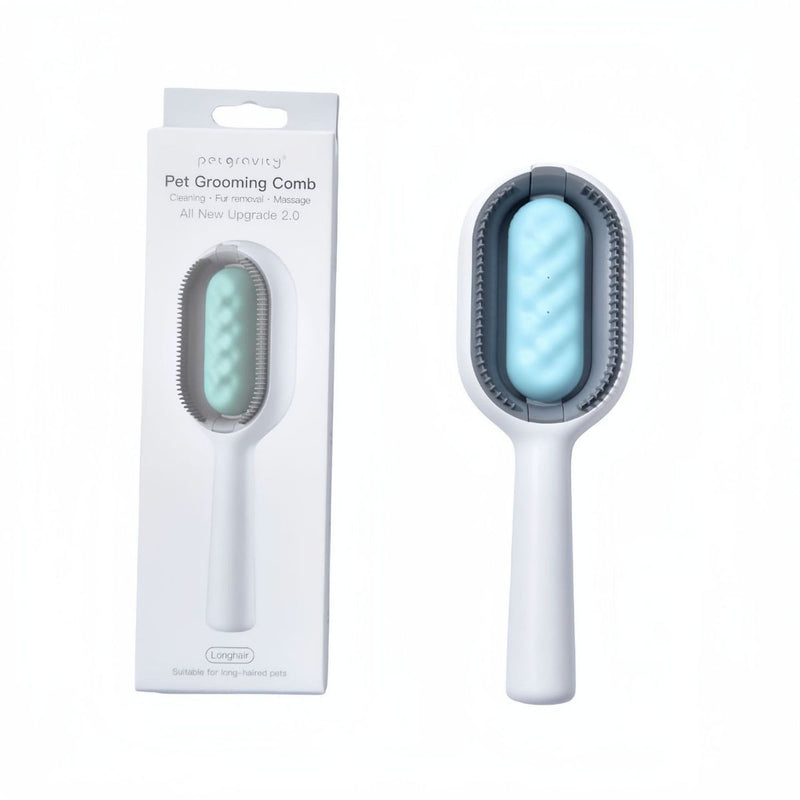 Cepillo para Mascotas con Depósito de Agua Integrado, Removedor de Pelo y Masajeador 3 en 1. Cepillo de Limpieza para Perros y Gatos de Silicona Suave.