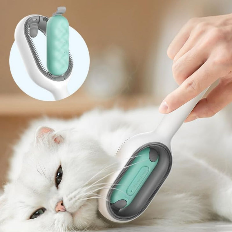 Cepillo para Mascotas con Depósito de Agua Integrado, Removedor de Pelo y Masajeador 3 en 1. Cepillo de Limpieza para Perros y Gatos de Silicona Suave.