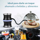 Ahumador Eléctrico para Whisky y Alimentos con Campana Acrílica, Manguera Flexible y Virutas de Madera. Infusor De Humo Profesional con 3 Velocidades y Carga USB