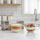 Tazas de Vidrio Transparente con Asa.  Tazas Resistentes para Café, Té, Leche y Bebidas Calientes De 500 ml (Set de 2)