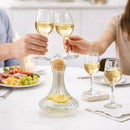 Decantador De Vino de Vidrio Elegante Con Copas (Set de 7 piezas). Jarra De Vidrio (1L) Y Copas.