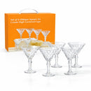 Copas Martini de Vidrio Tallado. Copas para Cócteles y Postres, Diseño Elegante para Bar, Fiestas y Regalo (Set de 6) 200-300 ml