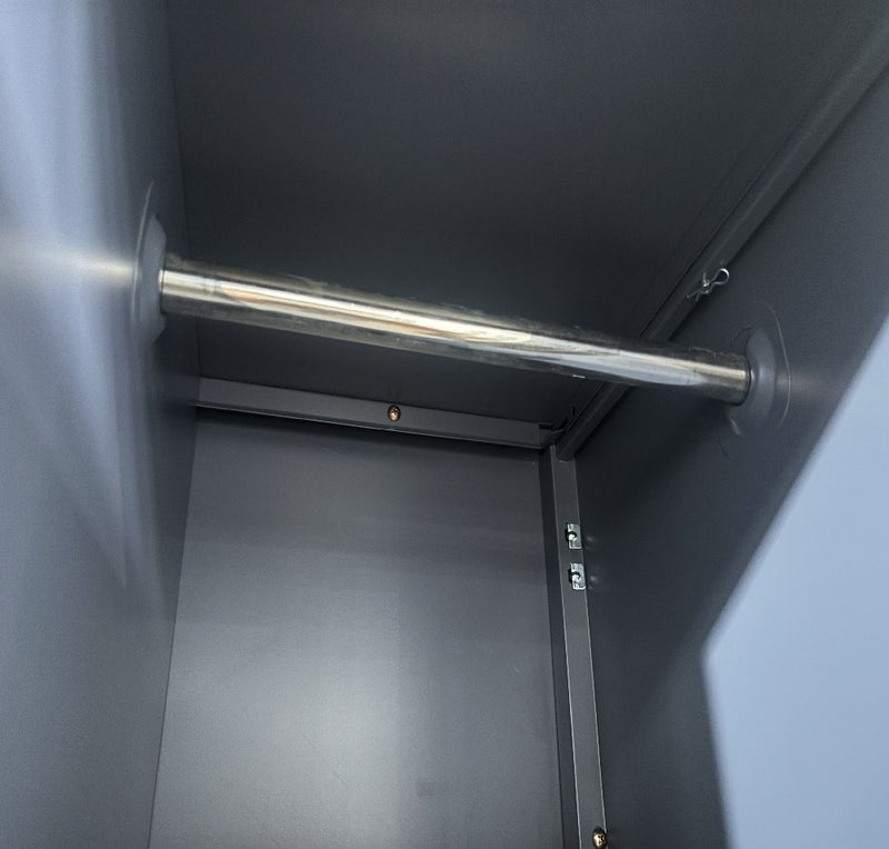 Locker Casilleros metálicos de 6 casillas 2 niveles con barra de ropa repisa y cerradura de llave 1850x900x450mm