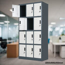 Locker Casilleros metálicos de 12 casillas 4 niveles con cerradura de llave 1850x900x450mm