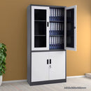 Mueble metalico Gabinete armado estructura plegable cuatro puertas dos repisas superiores una inferior 1850x900x400mm