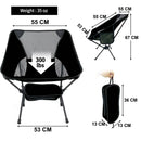 Silla Plegable Compacta Ultra Ligera Con Bolsa, Color Negro