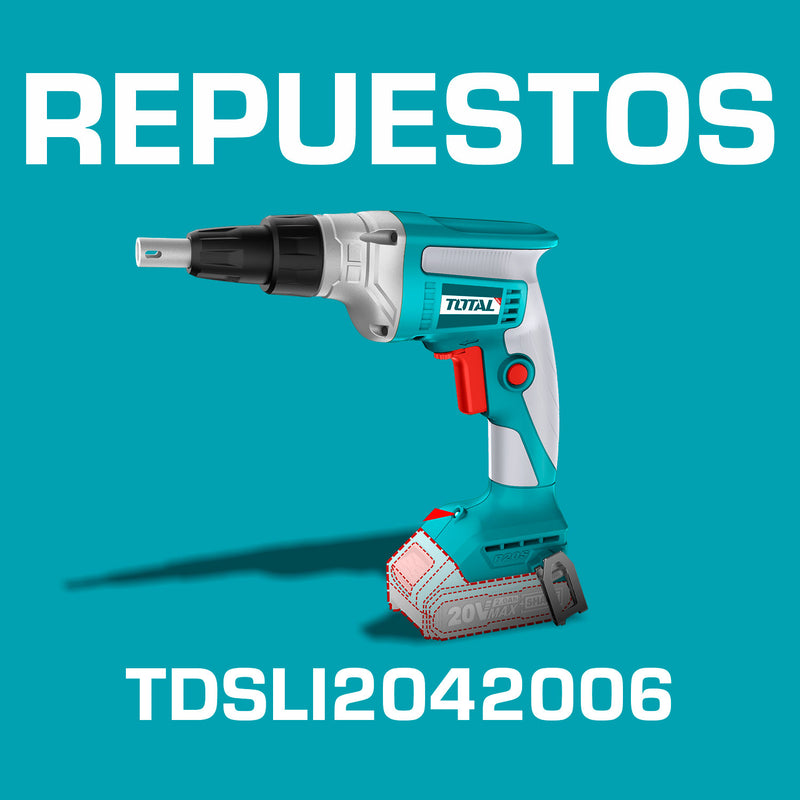 Repuestos Drill para Drywall destornillador inalámbrico 20V 1/4" para gypsum. Codigo TDSLI2042006