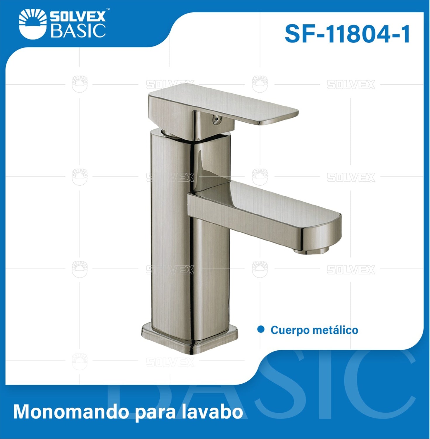 Grifo de Lavamanos satinado con Mezclador Monomando. Pluma Llave de Baño en Acero Inoxidable.