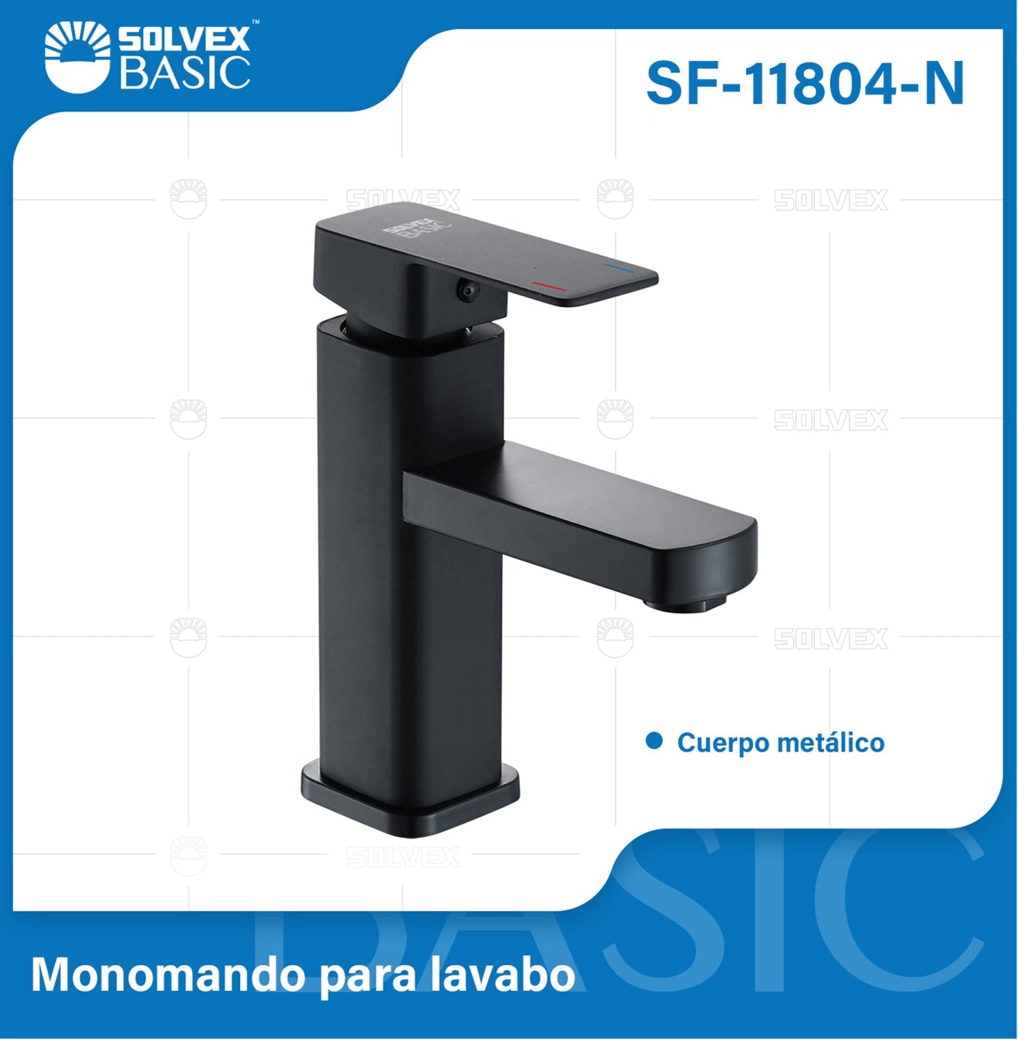 Grifo de Lavamanos negro con Mezclador Monomando. Pluma Llave de Baño en Acero Inoxidable.