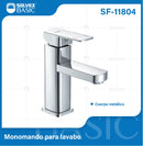 Grifo de Lavamanos Cromado Brillante con Mezclador Monomando. Pluma Llave de Baño en Acero Inoxidable.