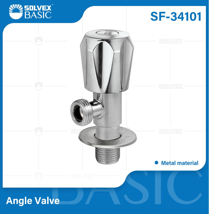 Llave de Ángulo Cromada. Llave de Paso en Metal con Cartucho de Plástico y Cubierta Inoxidable.