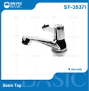 Grifo de Lavamanos Cromado Brillante. Pluma Llave para Baño en Cuerpo de Zinc.