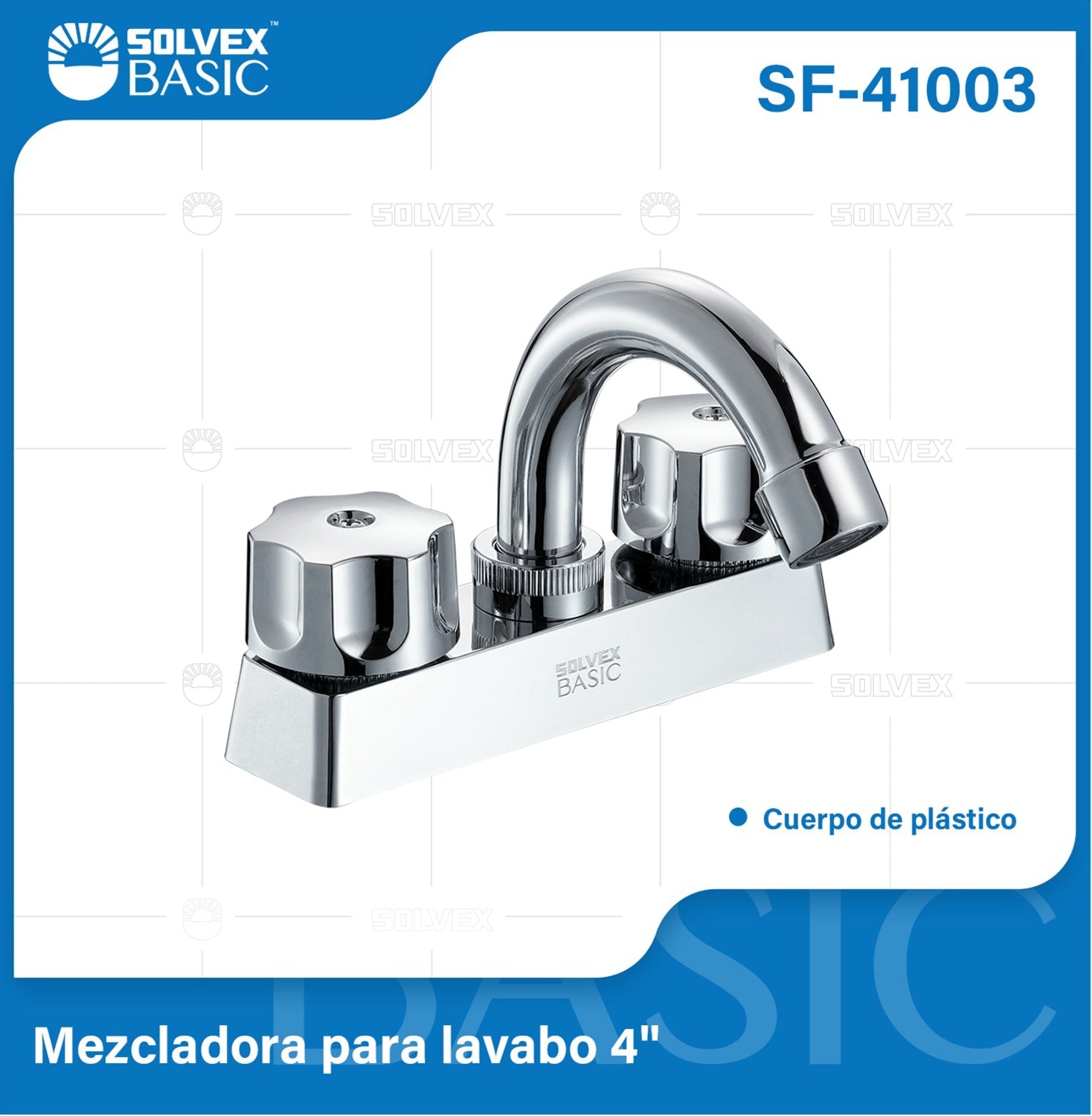 Grifo Mezclador 4" para Lavamanos. Pluma Llave Cromada con Tubo de Acero Inoxidable.