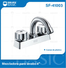 Grifo Mezclador 4" para Lavamanos. Pluma Llave Cromada con Tubo de Acero Inoxidable.