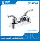 Grifo Mezclador 4" para Lavamanos con Manerales Tipo Palanca. Pluma Llave Cromada.