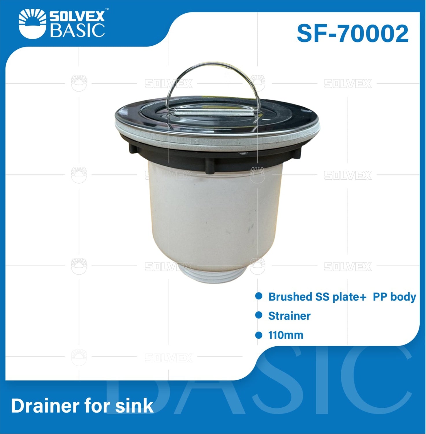 Desagüe De fregador Con Canasta Extraíble. Drenaje Para fregador 110mm En Acero Inoxidable.