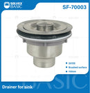 Desagüe Para Fregador 110mm En Acero Inoxidable. Drenaje Con Coladera Acabado Cepillado.