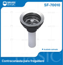 Drenaje de Fregador con Coladera de Plástico. Desagüe de Cocina Acabado Satinado.