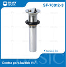 Desagüe para Lavamanos 1 1/4". Drenaje con Tapón Giratorio Cromado Sin Rebosadero.