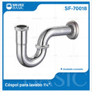 Drenaje para Lavamanos 1 1/4" Tipo Tubo en U. Trampa Cromada con Tuerca Metálica.