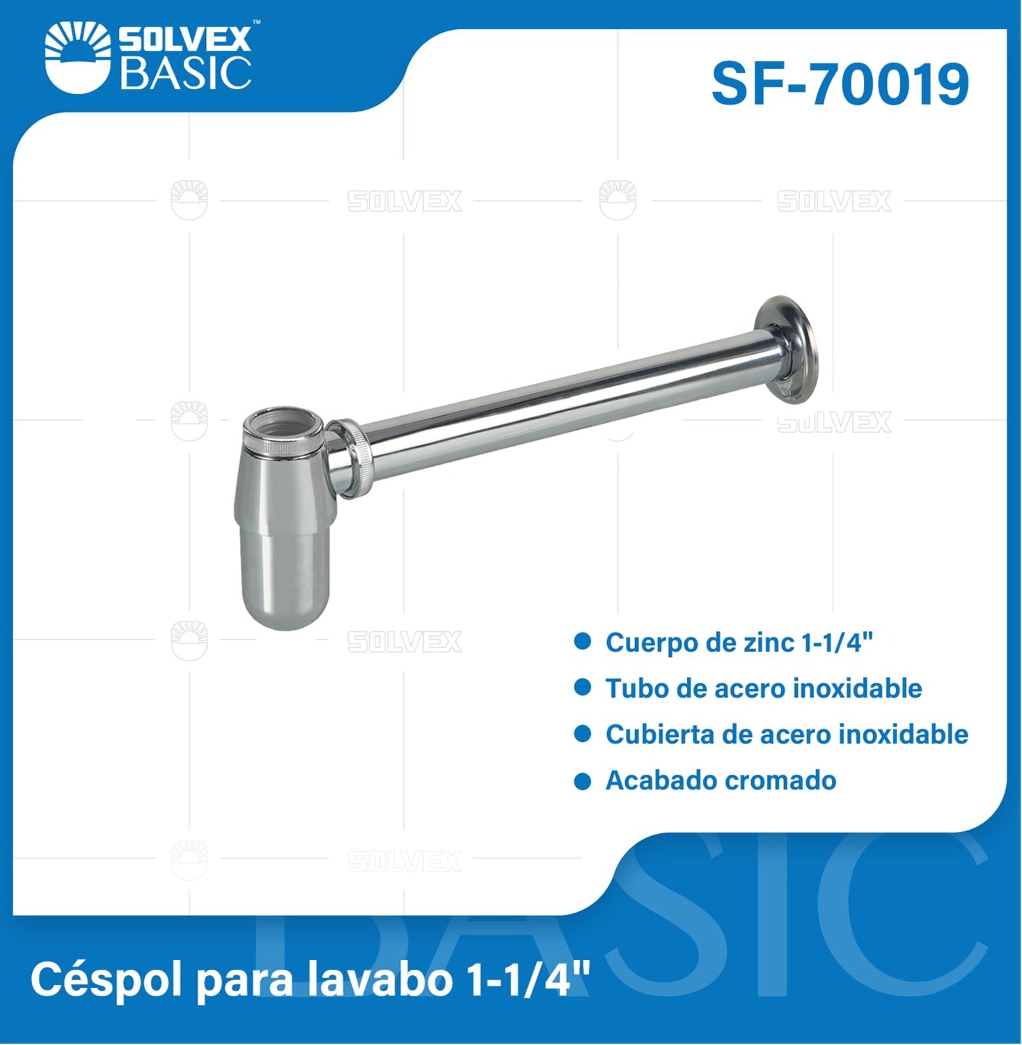 Trampa Sifón De Lavamanos De Acero Inoxidable. Tipo Botella 1-1/4". Sifón De Drenaje A Pared.