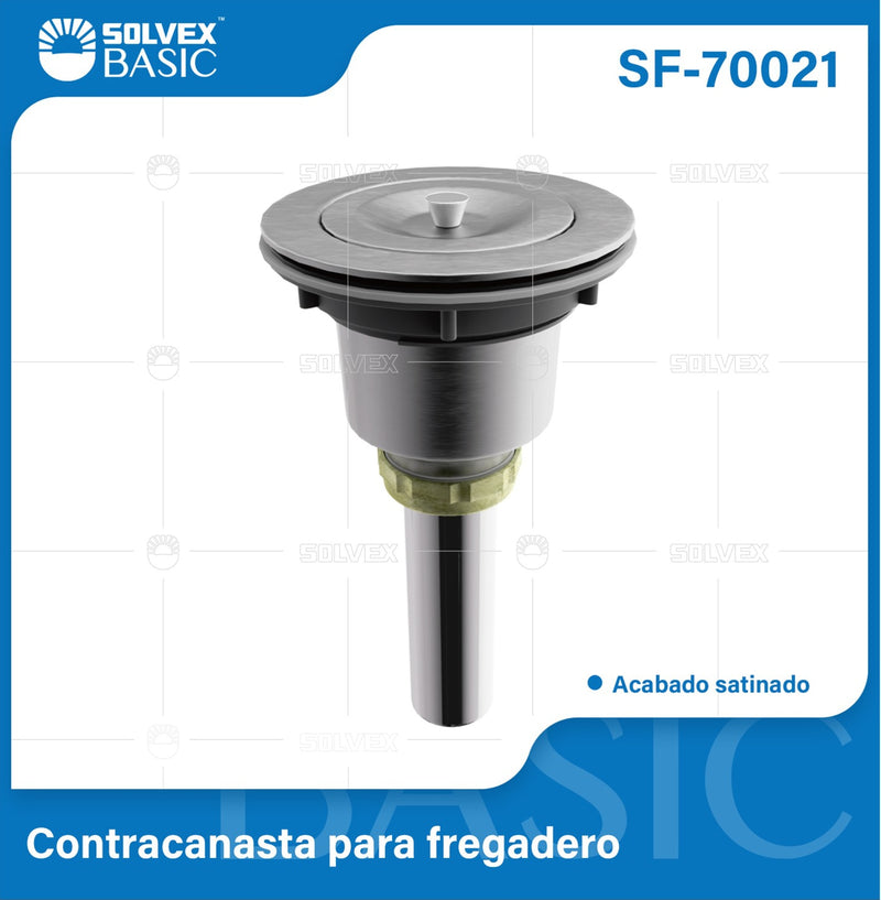 Desagüe para Fregador 90mm. Drenaje con Coladera y Tubo de 38mm.