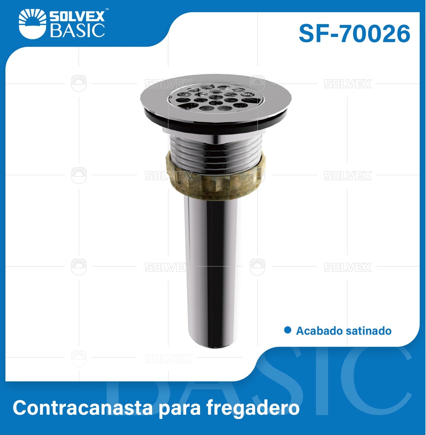 Drenaje de Rejilla para Fregador 38mm. Desagüe con Tubo de Acero Inoxidable.