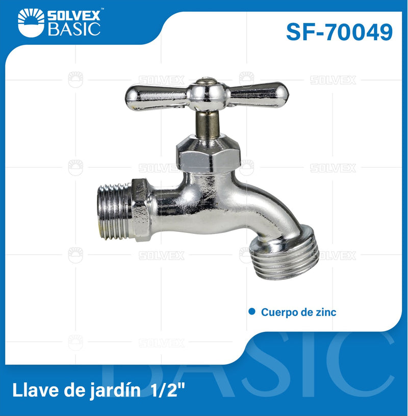 Llave de Agua para Jardín 1/2" con Rosca 3/4". Grifo Pluma de Exterior para Manguera.