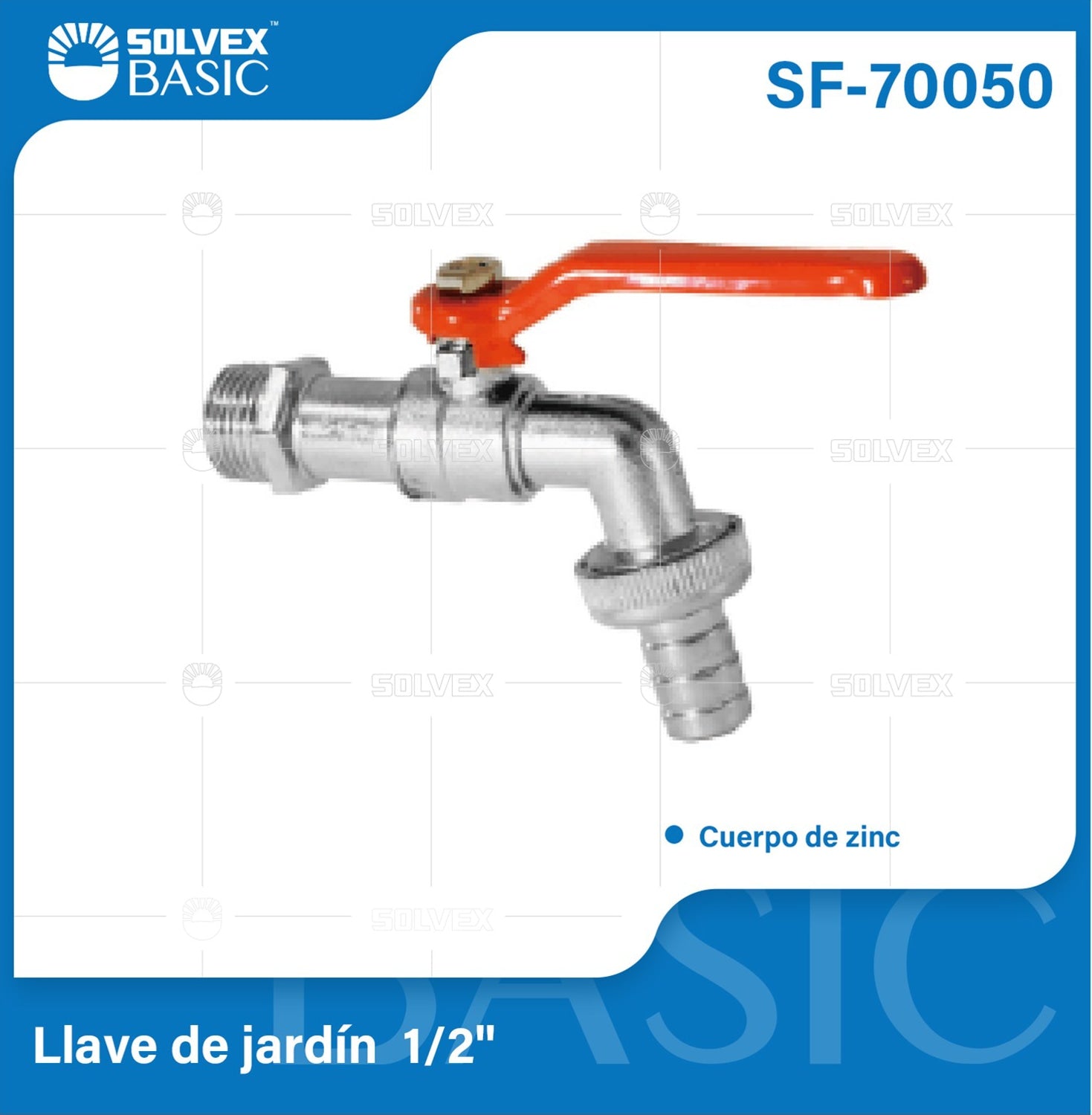 Llave de Agua para Jardín 1/2" con Conector de Manguera. Grifo de Exterior con Palanca Roja.