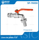 Llave de Agua para Jardín 1/2" con Conector de Manguera. Grifo de Exterior con Palanca Roja.