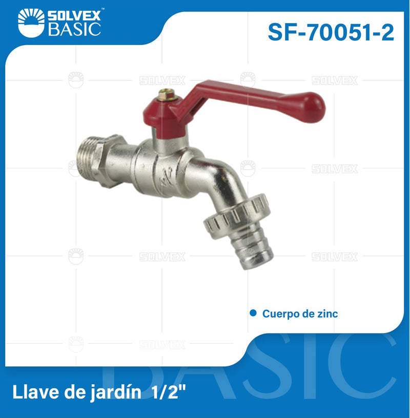 Llave de Jardín con Rosca 1/2" y Conector Manguera. Pluma Grifo de  Agua para Exterior.
