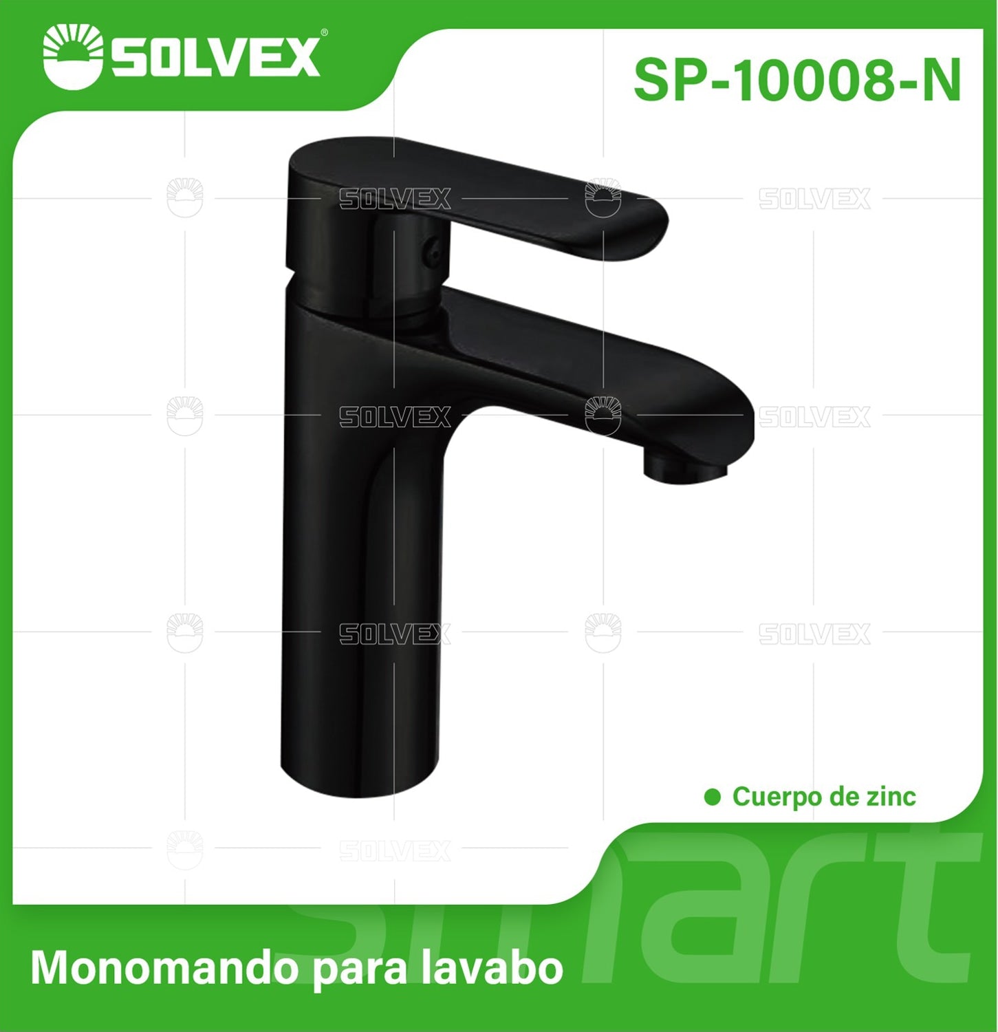 Llave de Lavamanos Individual. Grifo para Lavabo de zinc. Color negro. Pluma Agua Fría y Caliente.