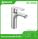 Llave de Lavamanos Individual. Grifo para Lavabo de zinc cromado. Pluma Agua Fría y Caliente.